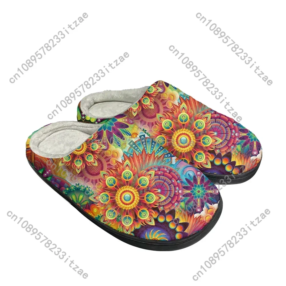Hot Abstract Fashion Cotton Custom Slippers Mens Womens Teenager Plush Casual Keep Warm Shoes Thermal Comfortable Latest Slipper