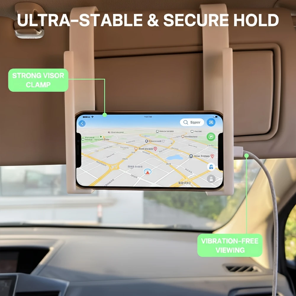 Universal Sun Visor Tablet Mount Car Phone Holder Plastic Clip Stand For Foldable Screen iPad GPS Navigation Bracket Parts Set image 4