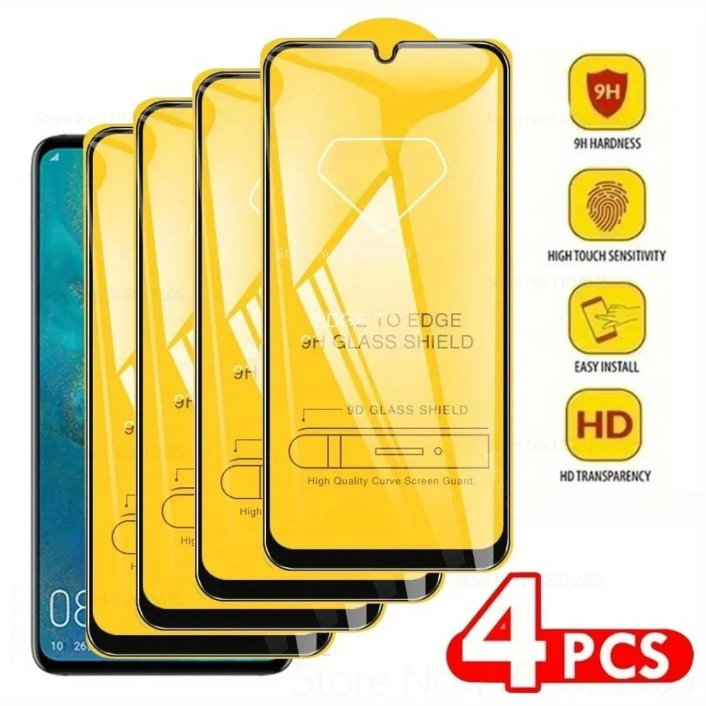 4 шт. закаленное стекло 9D для Xiaomi Redmi 15 4G 15C 14C 14R 13C 5G 13X 11 12C HD Защитные пленки для экрана 12 11A 10X Pro 10A 10C 10 Power