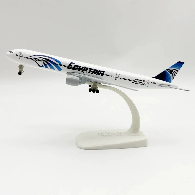 20 سنتيمتر نموذج دييكاست سبيكة معدنية B777 مصر الخطوط الجوية طائرة 1/400 مقياس طبق الاصل مع الهبوط التروس نموذج هدية جمع #2
