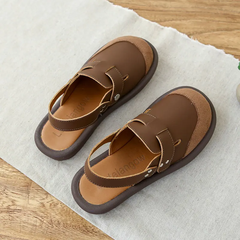Roman Style Flat Bottom Sandals Open Toe Hollow out Design Artistic Forest System Slimming Versatile Fairy Shoes for Women
