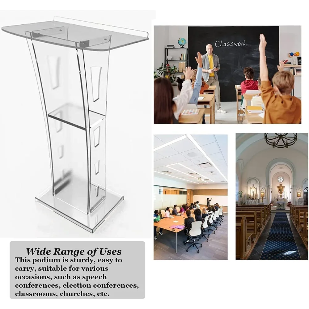 Acrylic Transparent Welcome Lifting Podium Conference Pulpit for Speeches Opening Ceremonies Celebrations and Other Occasions