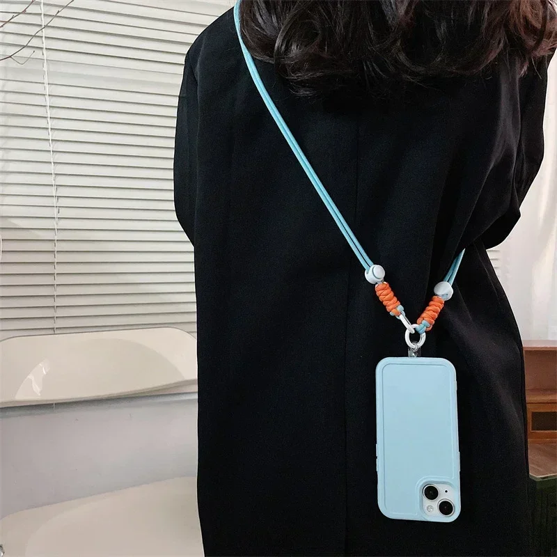 

Adjustable Long Crossbody Mobile Phone Lanyard Nylon Neckband Strap Rope Pearl Hanging Ornaments Anti-Lost Lanyard Phone Case