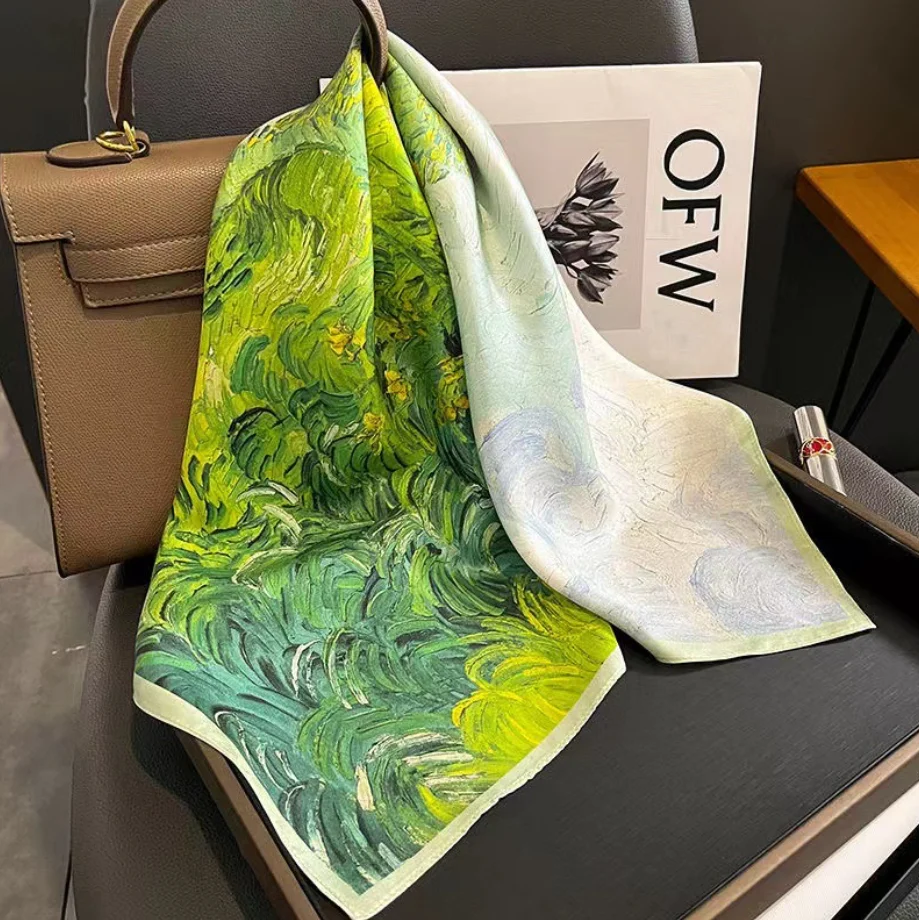 المرأة الجديدة 70 سنتيمتر وشاح حريري مطبوع مقلد الحرير أنيقة تنوعا أغطية الرأس حقيبة اكسسوارات الحجاب هدية حفلة #1