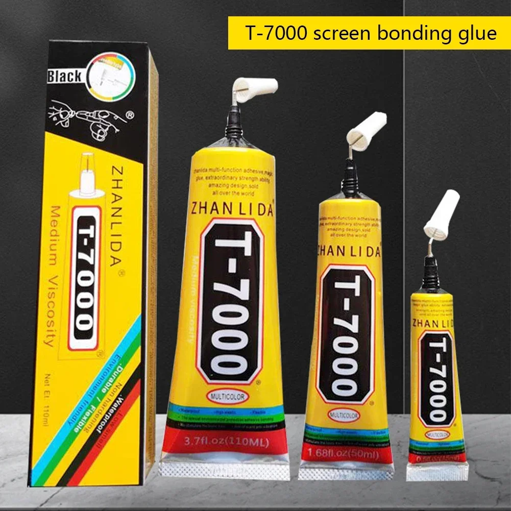 T7000 Black Contact Cellphone Tablet Repair Adhesive Zhanlida Strong t-7000 Glue 15ML 50ML 110ML with Fine Needle Outlet