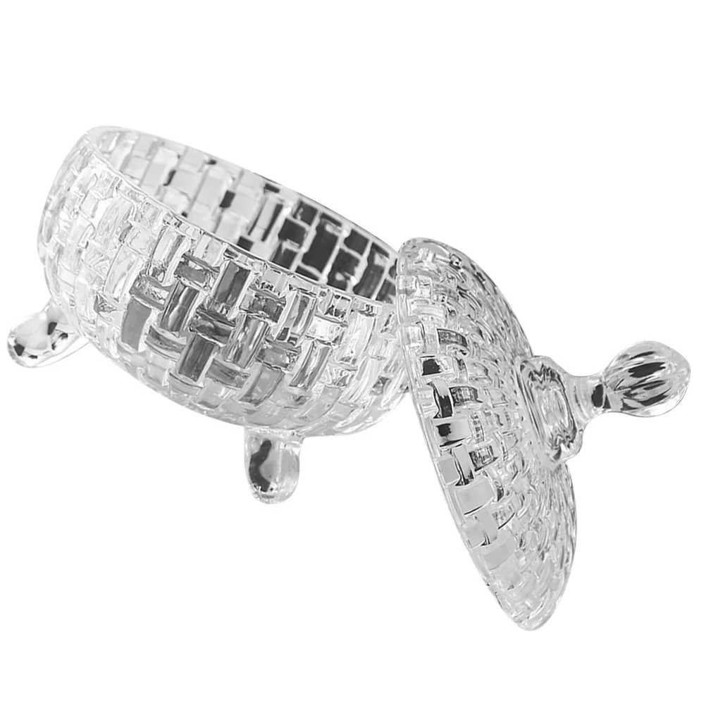 

Transparent Ring Storage Jars Clear Glass Containers for Kitchen Pantry Cafes Hotels Embossed Glass Jar Household Jewelry Jars