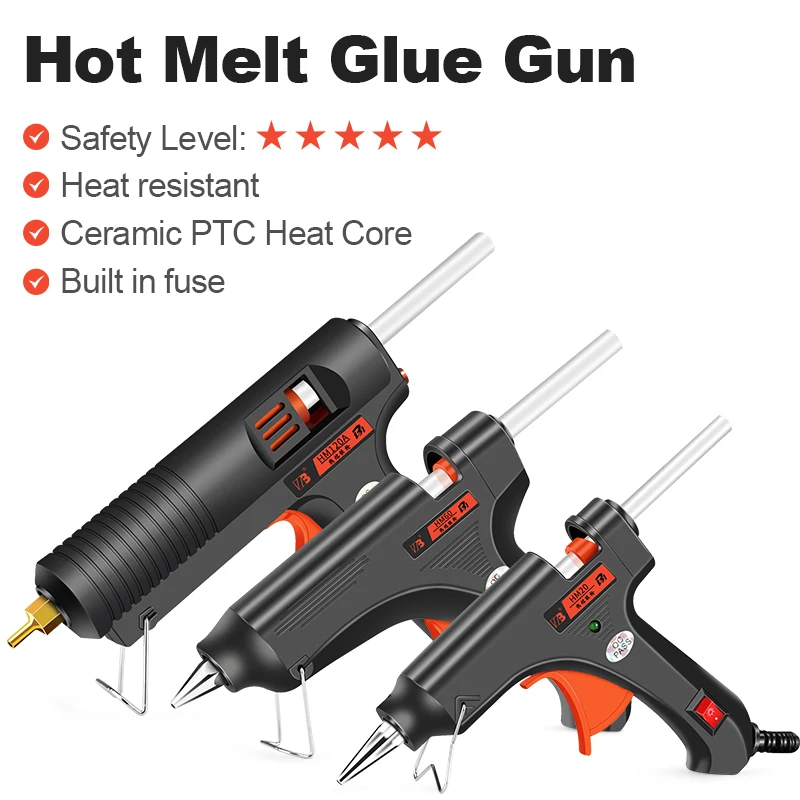 HB-HM60 Mini Hot Melt Glue Gun 20W-150W DIY Home Repair Tools Electric Heat Hot Melt Glue Gun With 10pcs 7mm/11mm Glue Stick