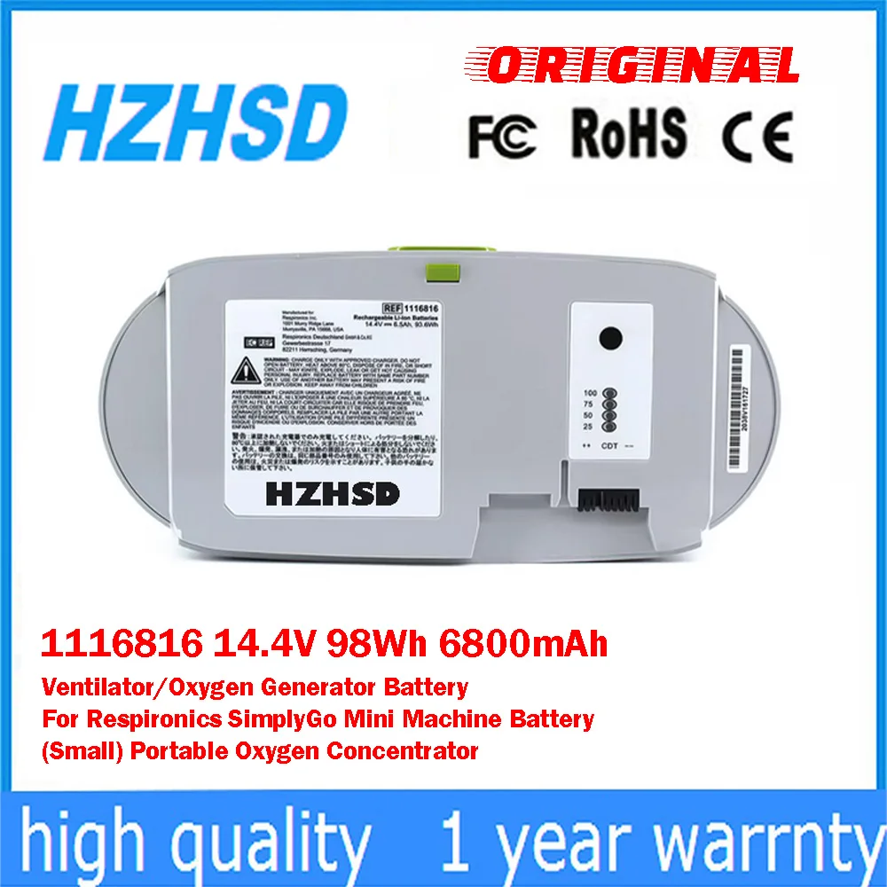 1116816 14.4V 98Wh 6800mAh Ventilator/Oxygen Generator Battery For Respironics SimplyGo Mini Machine Battery (Small) Portable