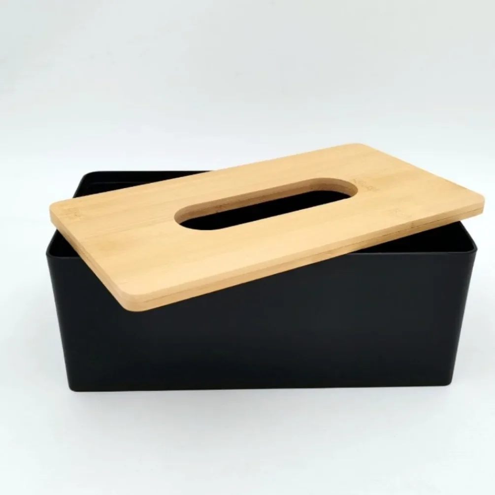 Wooden Tissue Box Thickened Box Office Household Paper Storage Box Elegant Car Tissue Holder Towel Dispenser Desktop Decoration