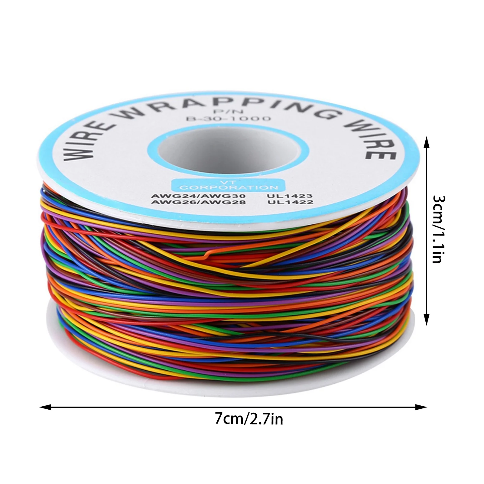 Colorful P/N B‑30‑1000 250M 8‑Wire Colored Insulation Wrapping Copper Test Cable Electric Cable Wrapping Wire Copper Cable