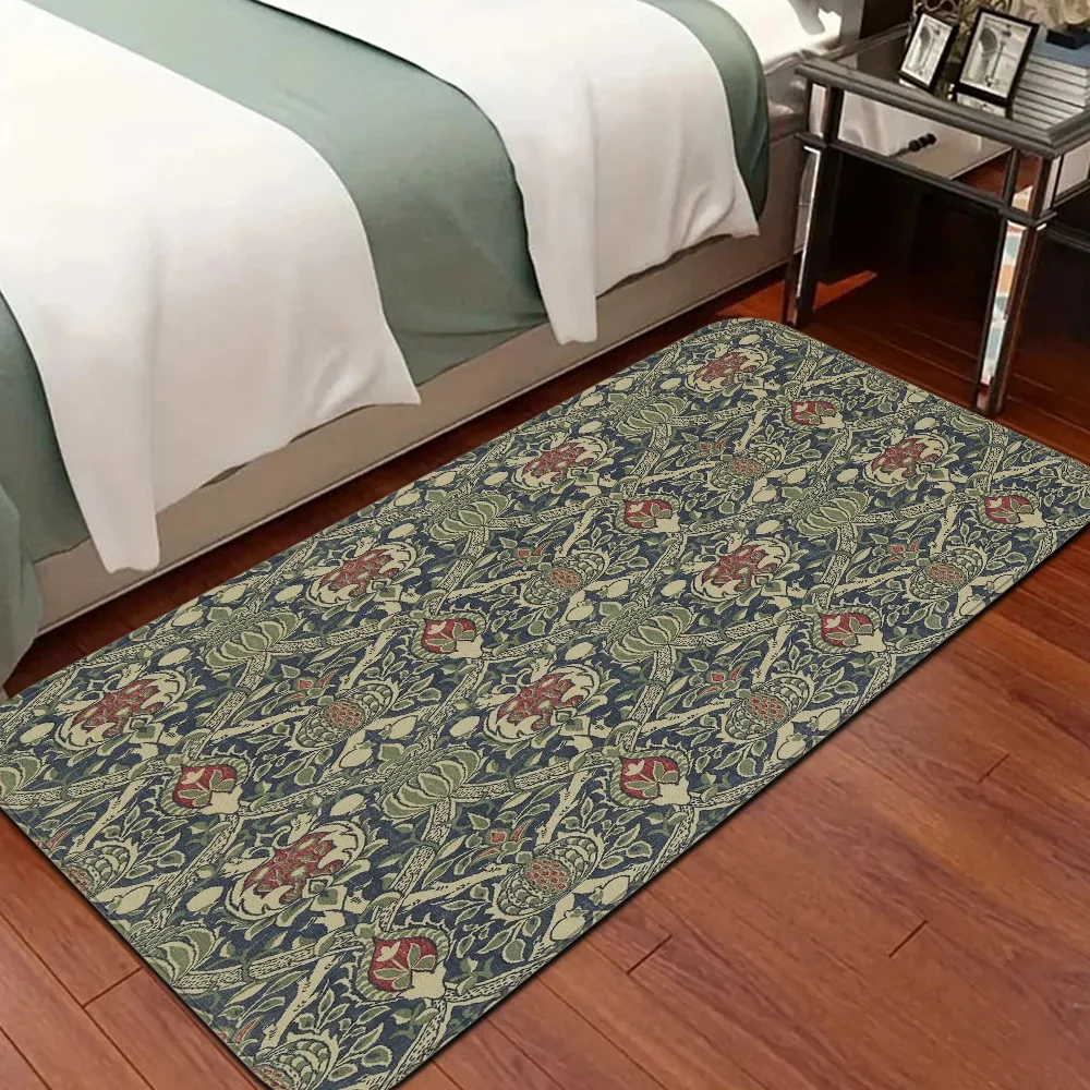 William Morris Strawberry Hallway Carpet INS Style Soft Bedroom Floor House Laundry Room Mat Anti-skid Bedside Area Rugs