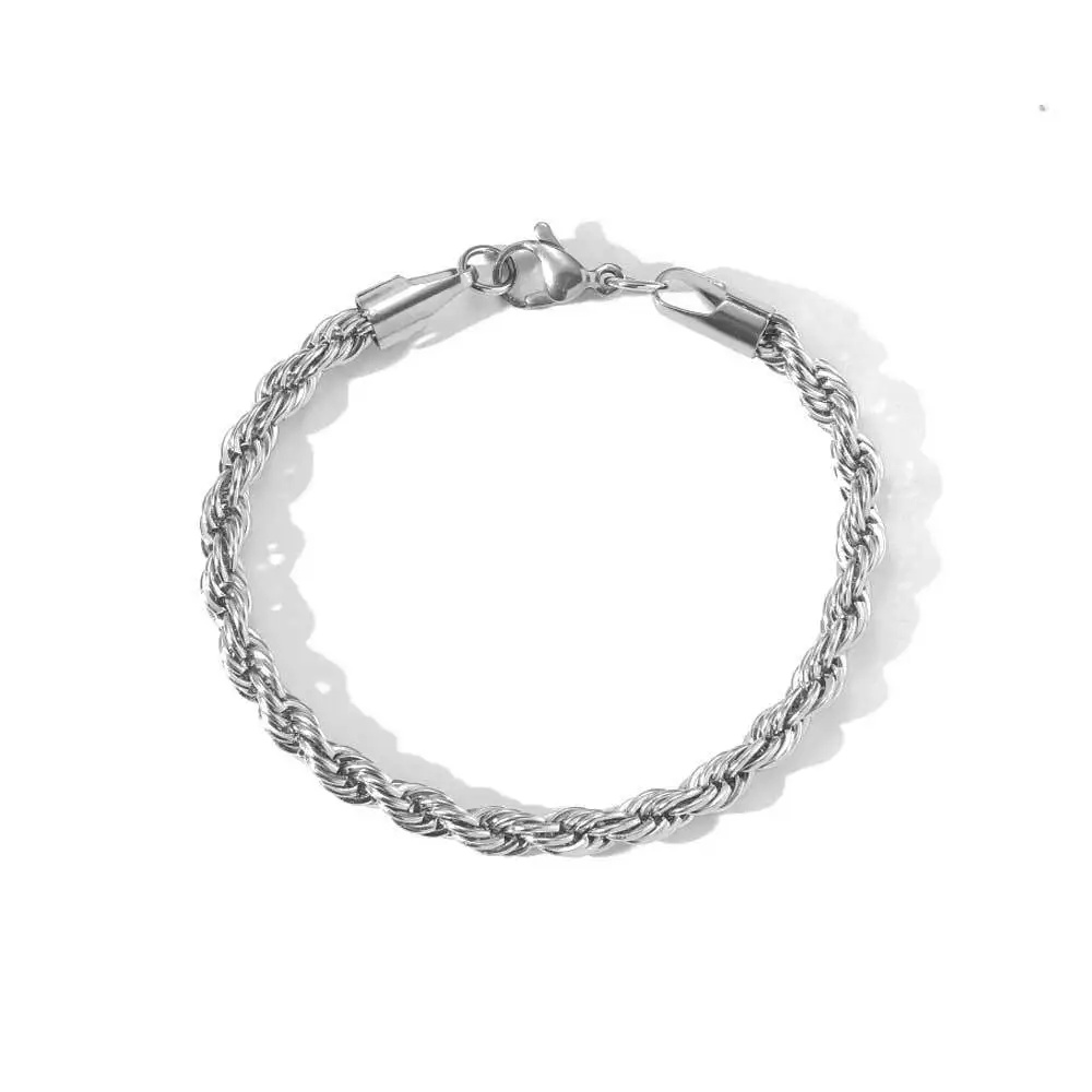 2-6MM Edelstahl-Kettenarmband für Damen und Herren, goldfarben, gedrehte Seilkette, modisches, wasserfestes Schmuckstück, das nie ausbleicht – Detail 9