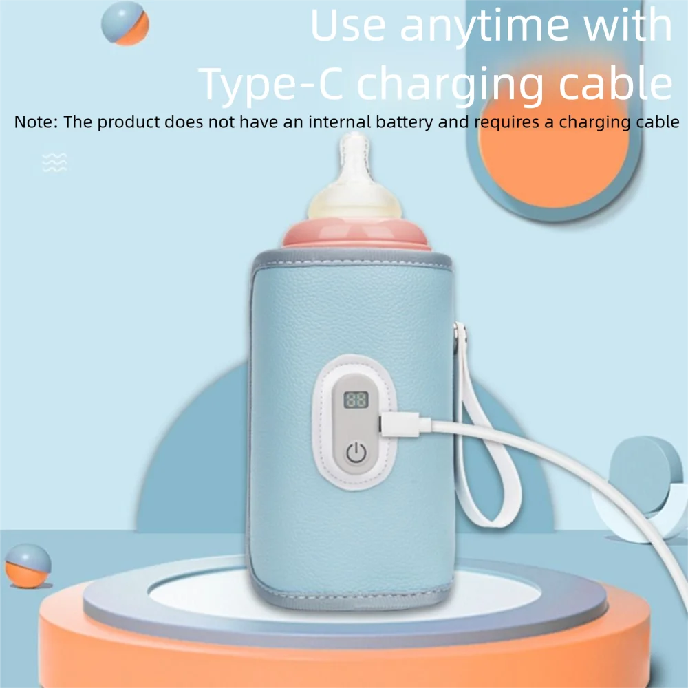 

Digital Baby Milk Bottle Insulation Cover Portable Waterproof Heating Milk Bottle Cover Adjustable Temperature Milk Warmer