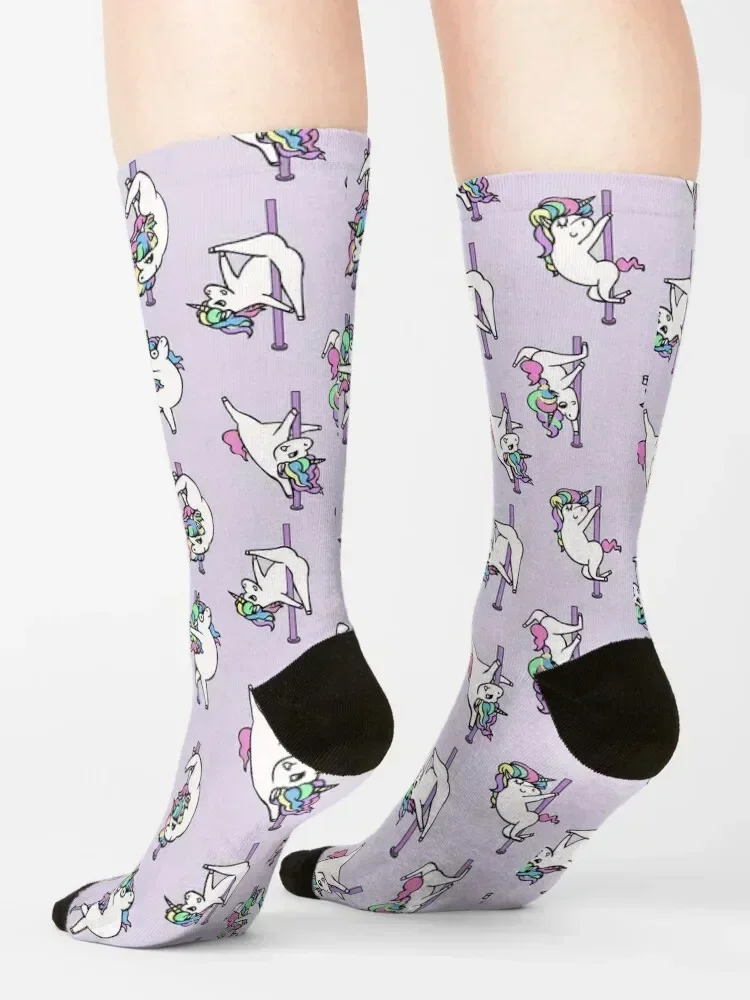 Kaus Kaki Klub Menari Tiang Unicorn Hadiah Natal Kaus Kaki Pria Olahraga dan Santai Musim Panas Bersepeda Wanita Mewah