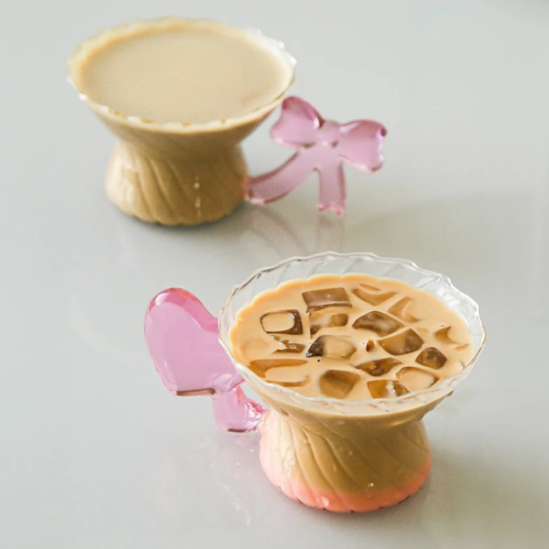 

Latte coffee cup set, heat-resistant glass tea cup.