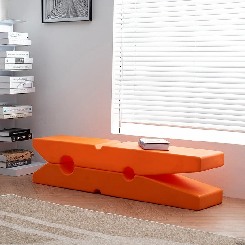 

Plastic stool simple household small apartment creative children's bench thickened stackable light luxury shoe changing bench