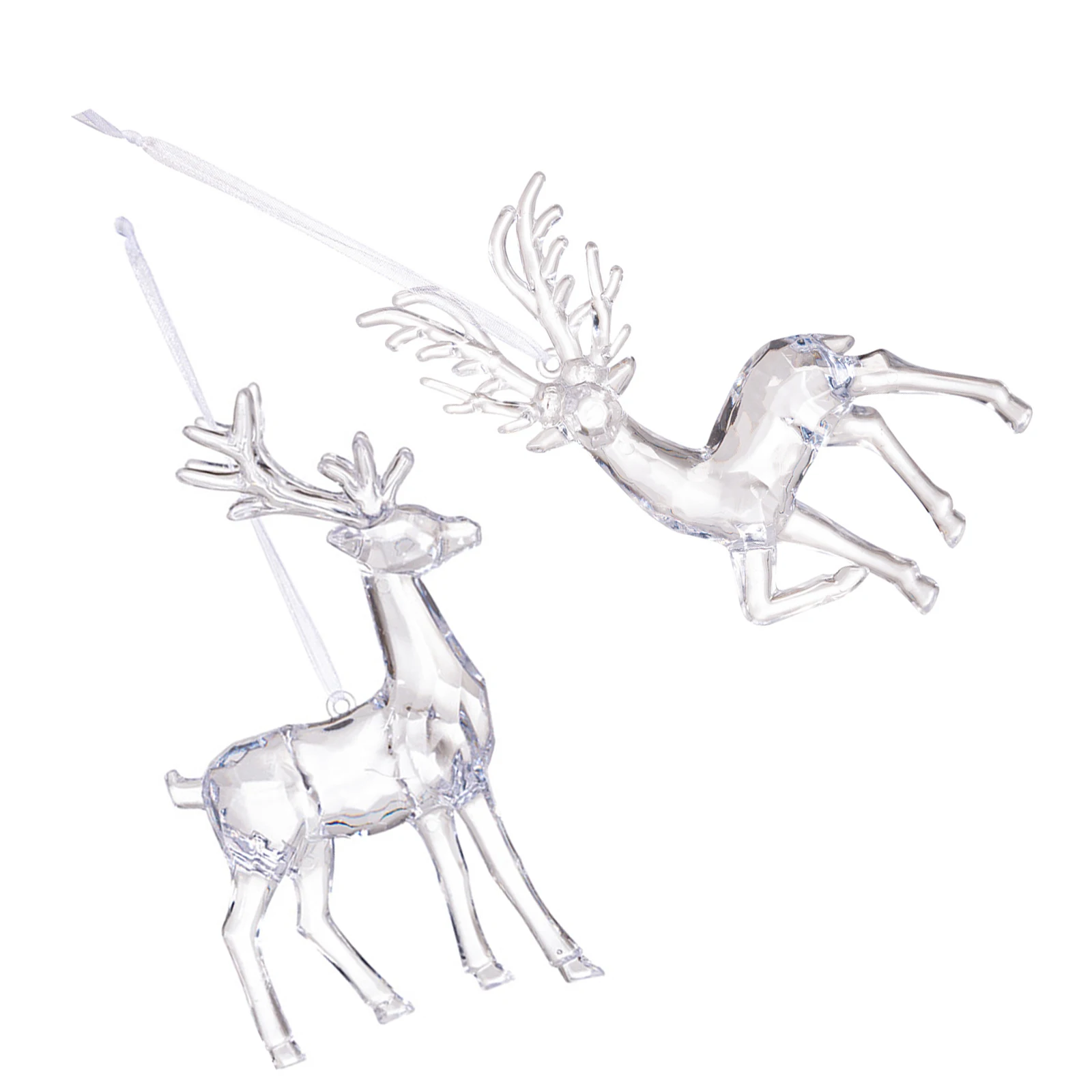 

Acrylic Transparent Elk Decor Christmas Tree Decoration Clear Reindeer Figurines