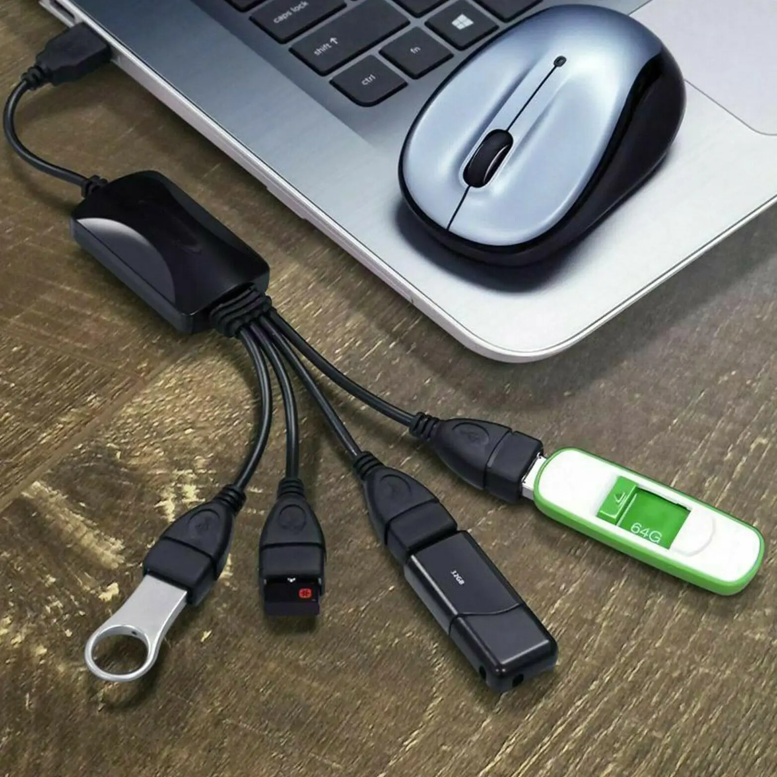 USB 2.0 Computer Splitter Socket 4 In 1 HUB Extension Line Data Cable High Speed Processing Core For Windows 95/98/2000/2003