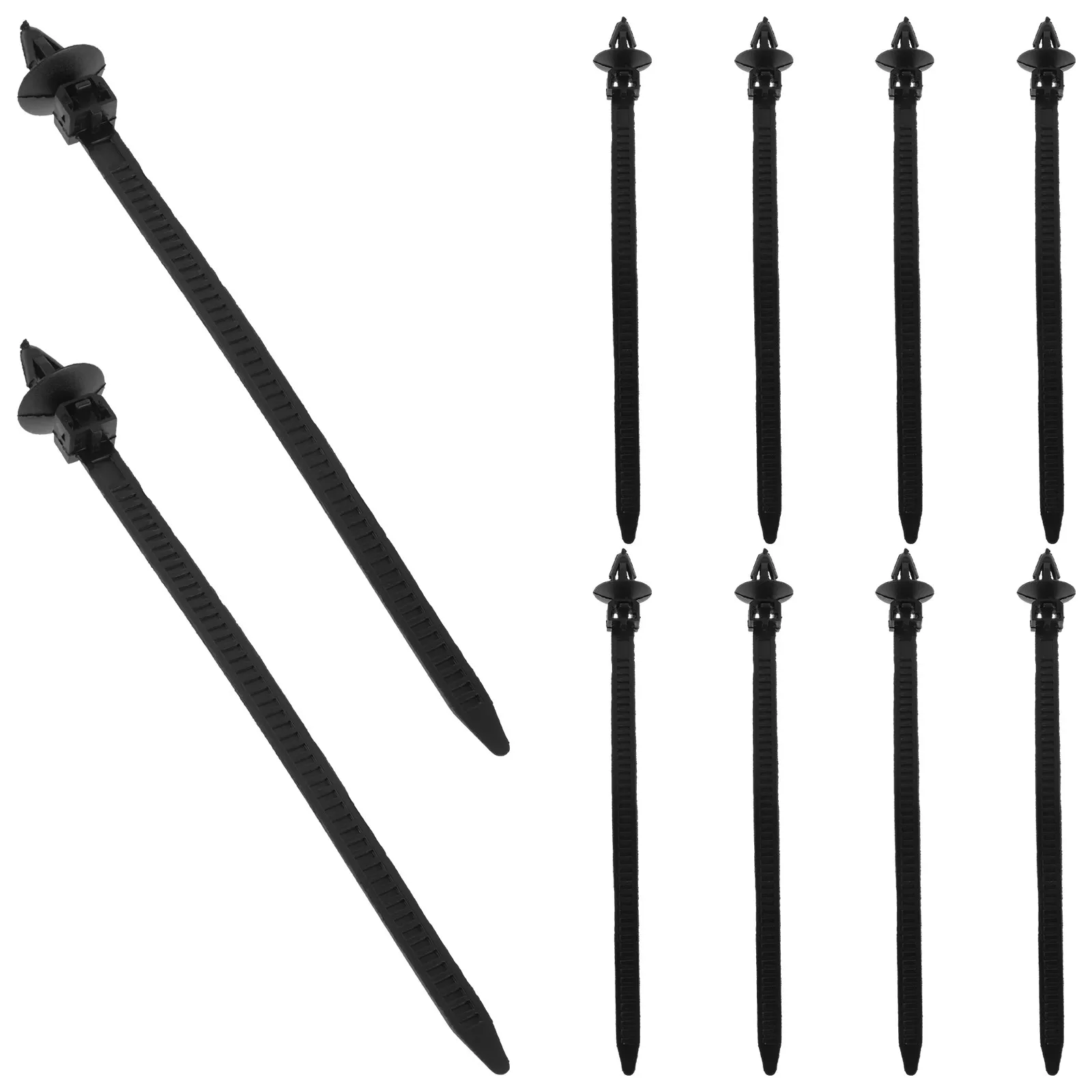 10Pcs Versatile Auto Parts Cable Ties Car Screw Clip Push Zip Ties Wire Harness Clips Styling Clips Automotive Fasteners