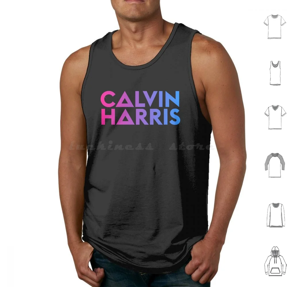 Calvin Harris Fade Tank Tops Print Cotton Calvin Harris Music Calvin Harris Logo Calvin Harris Edm Dj Dance Calvin Harris