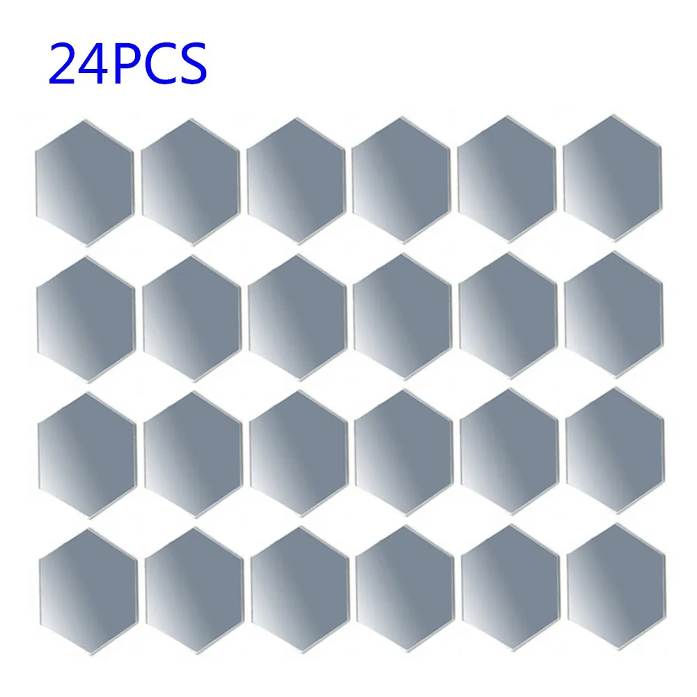

24Pcs 3D Mirror Hexagon Wall Stickers Removable Art Decal Home Decor Mural DIY Self Adhesive Home Decor Art Mirror accessories