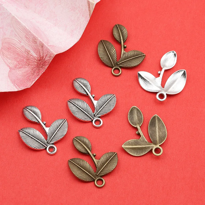 

100 шт./лот, фурнитура для украшений своими руками: коннекторы для серег и подвески для браслетов из сплава в форме трехлистника