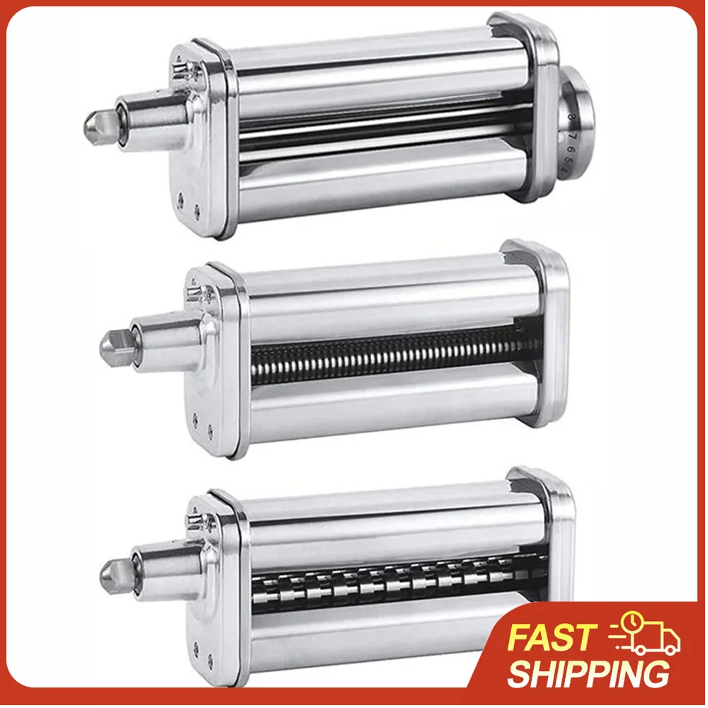 

Насадка для приготовления пасты 3-в-1: ролик для раскатки теста, нож для нарезки, пресс для лапши, совместимая с миксерами KitchenAid.