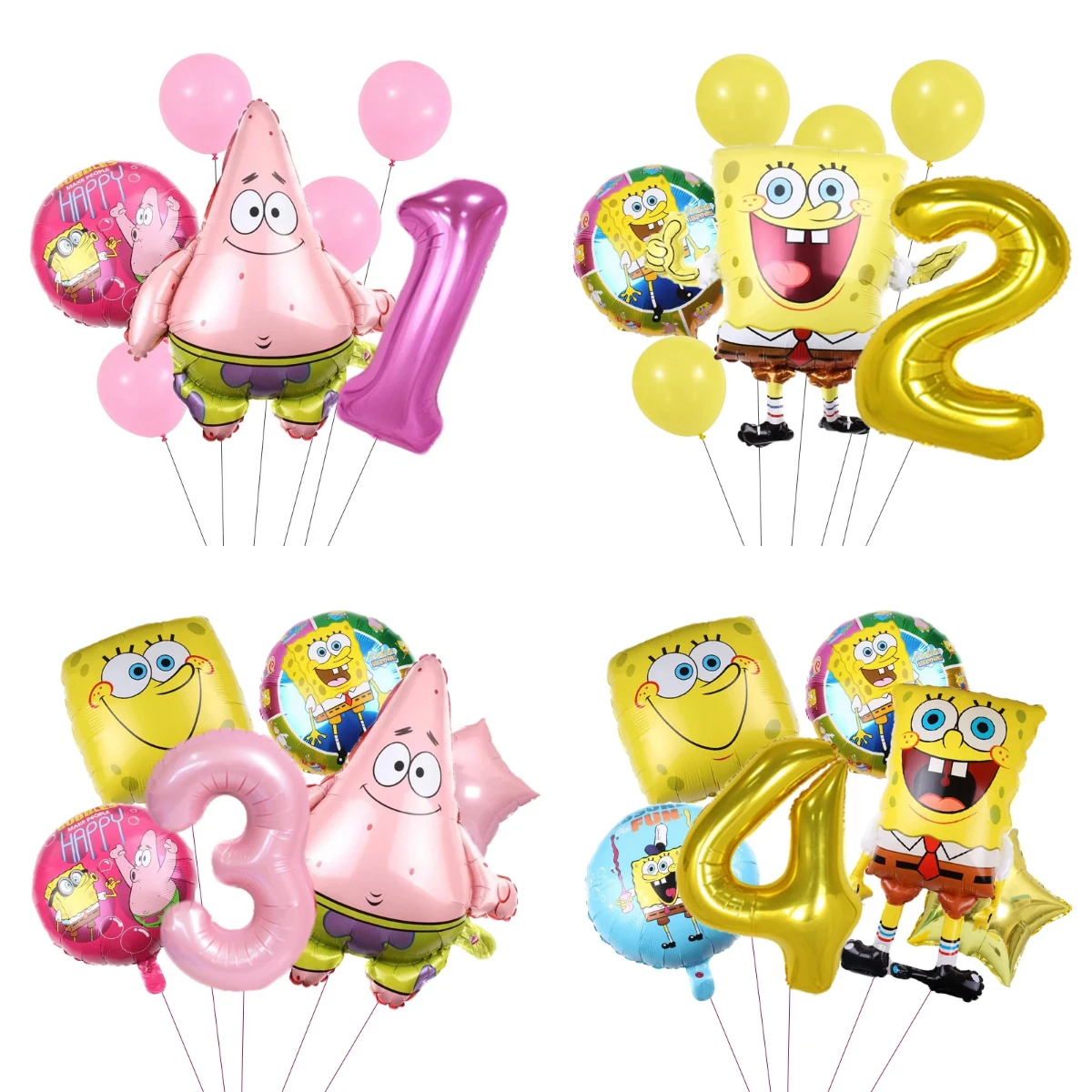 Cartoon SpongeBob Patrick Star Folienballons Mädchen Junge Kindergeburtstag Party Dekor Babyparty Helium Globos Geschenke