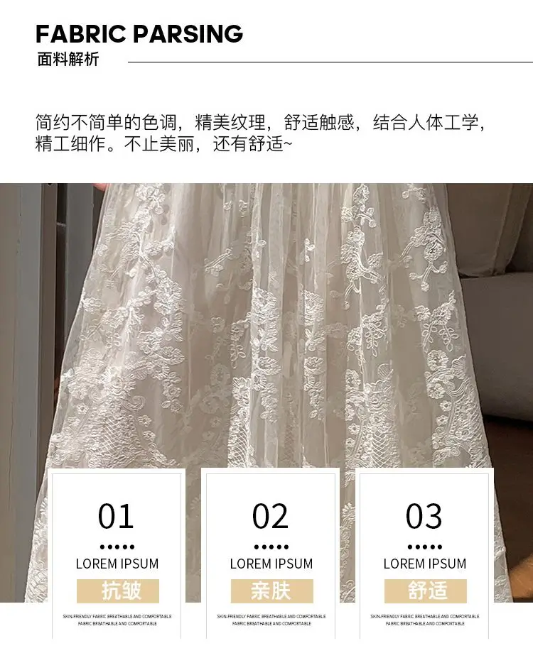 New Chinese Style Chinese Style Lace Skirt Women's High-waisted Temperament Solid Color Skirt Long Skirt
