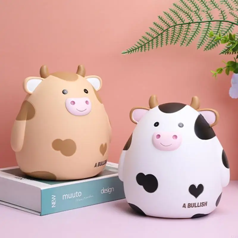 クリエイティブカウのためのkx4bピギーバンクビニールコインストレージジャー漫画アニマルマネーボックスホームベッドルームデコレーションキッズバースデーgi