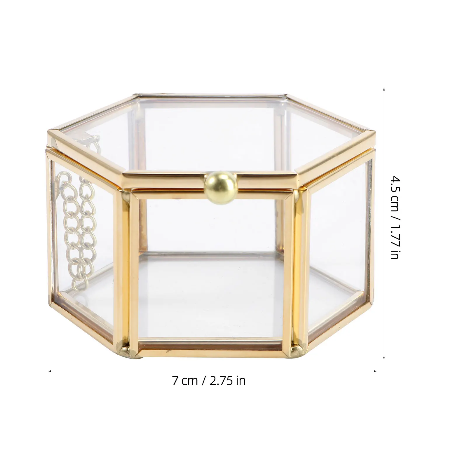 

1Pcs Six-Sided Flip-Top Glass Ring Case Mini Jewelry Box Delicate Ring Organizer Storage Holder Compact Display Box