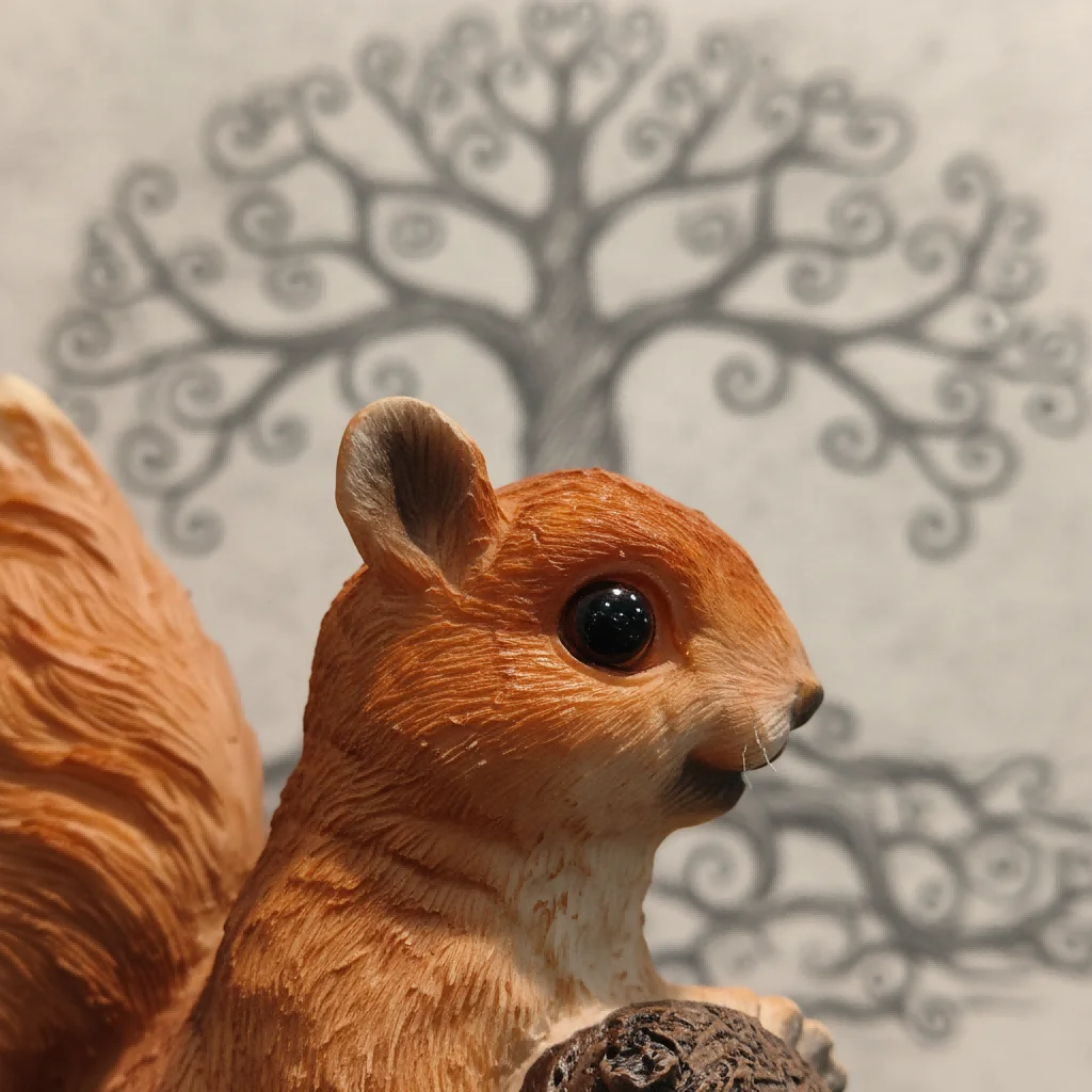 Resin Squirrel Hanging Decor Figurine with Detailed Craftsmanship for Tree Shelf or Desk Modern Minimalist Style