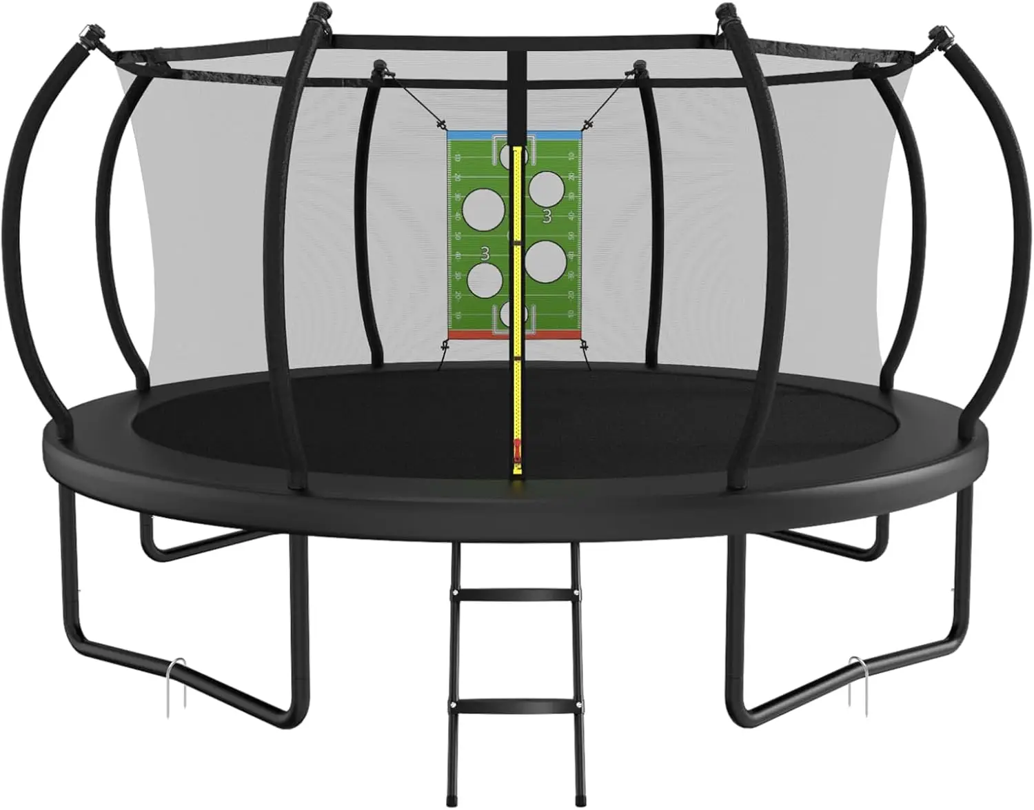 

Outdoor Trampoline 10FT with Safety Enclosure Net, Recreational Trampoline for Kids and Adults, Anti-Rust with Rugby Target