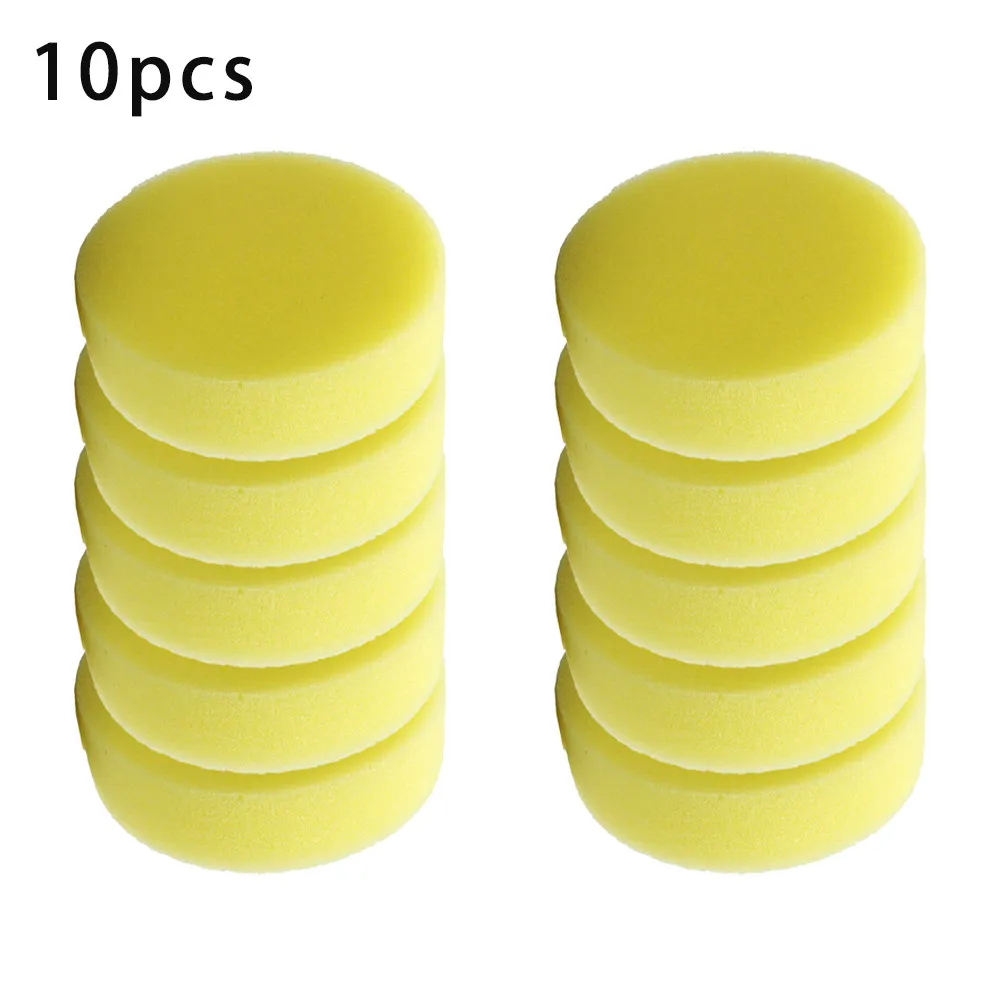 Auto Sponges Car Cleaning Wash For Most Models Polishing Pad Round Waxing Yellow Brand New High Quality Hot Sale