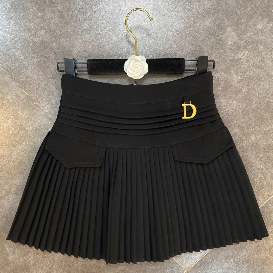 2024 Spring Summer New Arrivals High Waist Short Mini Pleated Skirt Streetwear Women Slim Fashion Korea Kawaii A Line Skirt