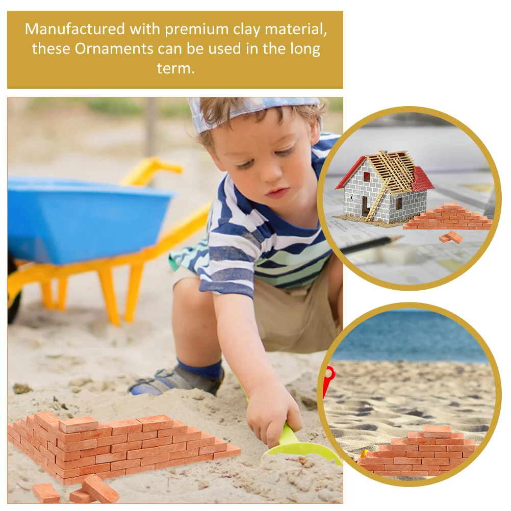 150 Pcs Simulated Brick Building Blocks Landscaping Accessories Landscape Bricks DIY Fake Clay Miniature Wall Sand Table Models