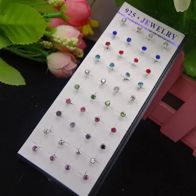 20 pairs of mini earrings wholesale box gold silver black acrylic earrings body piercing accessories