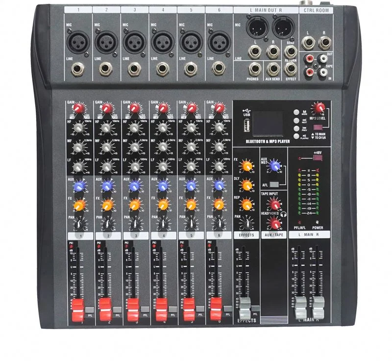 

for AOSHEN 6/8/12/16 Channels Hot Sale Professional Audio Mixer Build In BT USB Jack 16 DSP Echo Effects