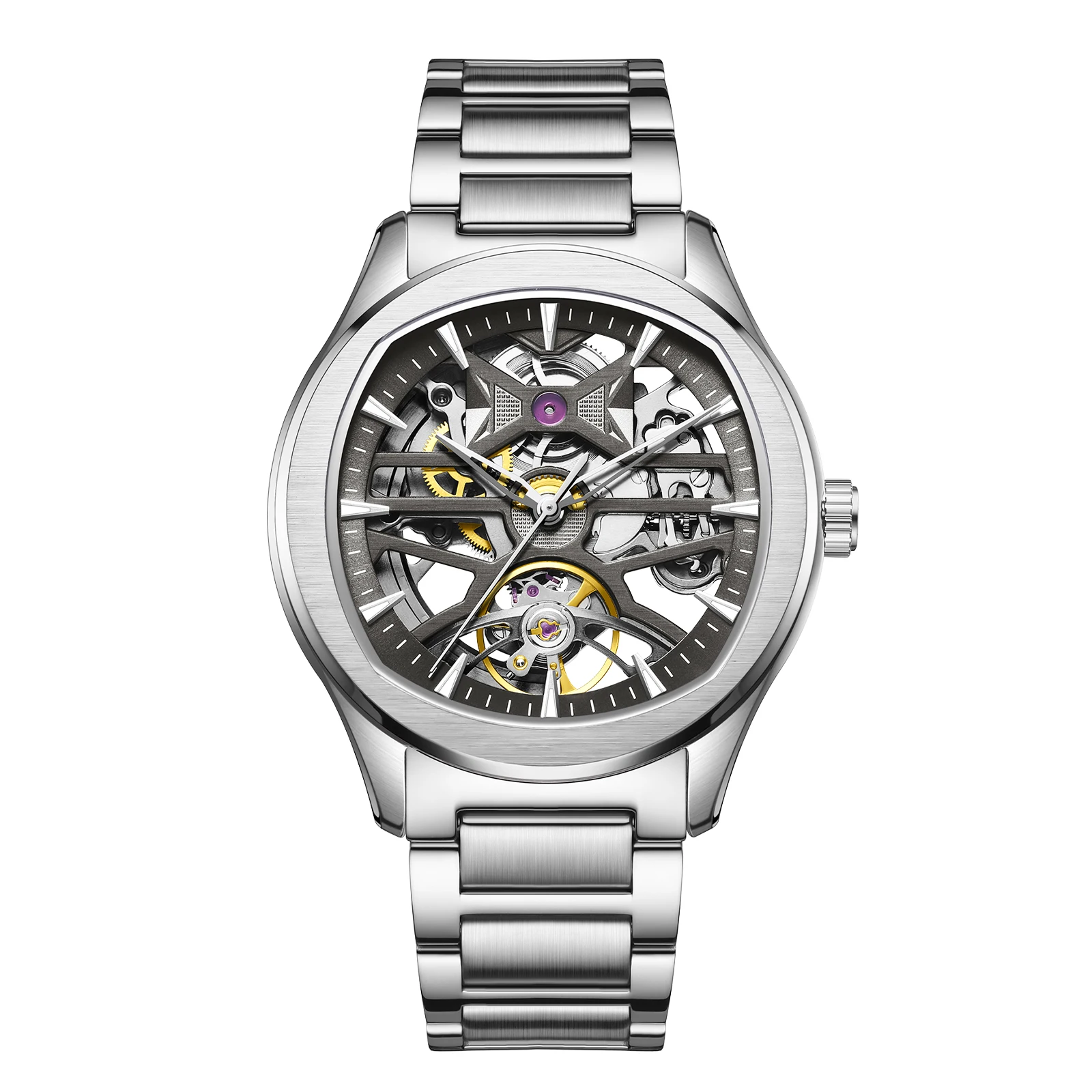 

2026 New DANIEL GORMAN 42MM Tonneau Men Mechanical Watch Luxury Sapphire Glass Automatic Watch 50M Waterproof Skeleton Watch Men