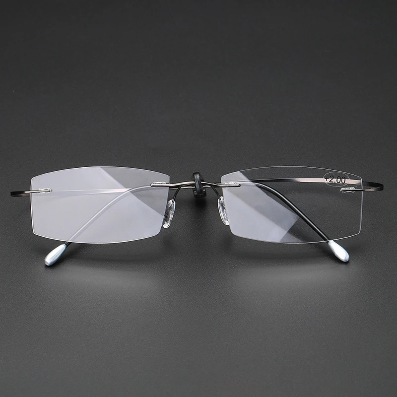 Men Reading Glasses Blue Light Blocking Presbyopic Eyewear Women Anti Fatigue Read Goggles Rimless TR90 Metal Eyeglasses Frame