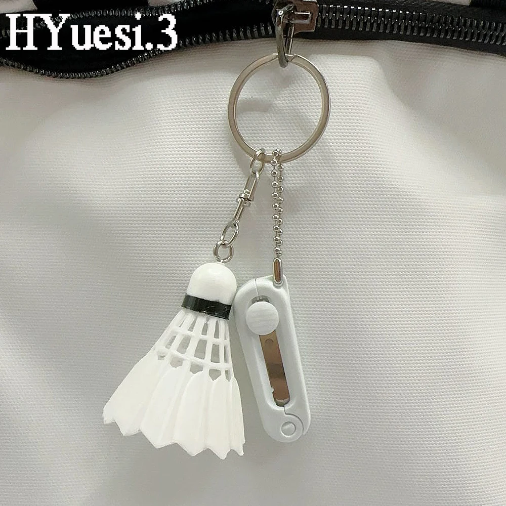 Sport Styles Mini Badminton Keychain Unisex Metal Badminton Racket Key Ring Purse Bag Backpack Decor Accessories