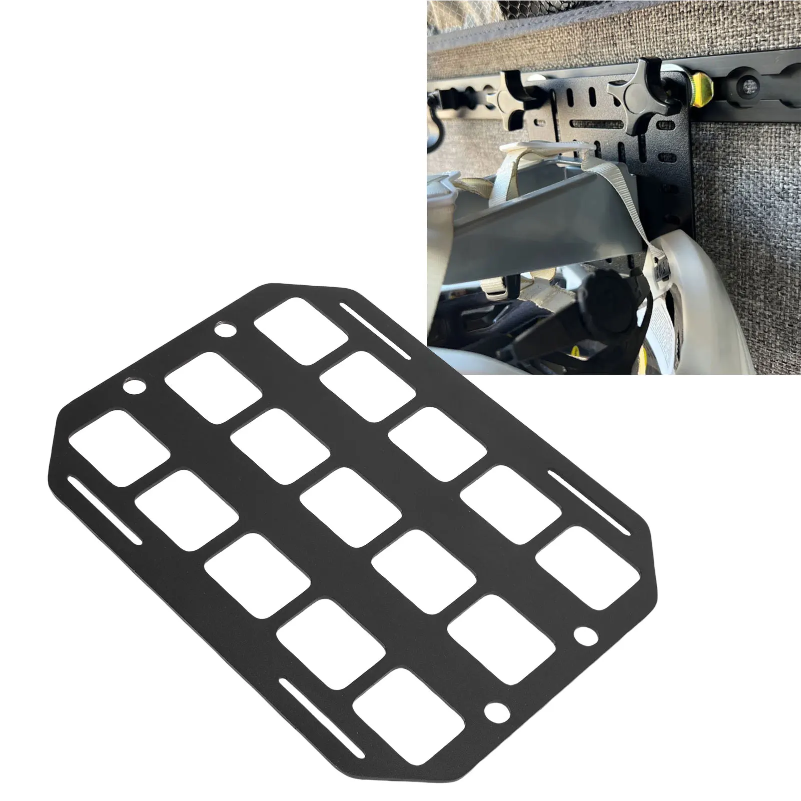 Truck Bed Molle Panel Multifunctional High Hardness Aluminum L Rail Mount Side Bed Molle Panel 152*203*2mm