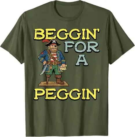 Pirat Beggin für A Peggin Lustiges Unangebrachtes T-Shirt für Männer und Frauen Y2k Humorvoller Sarkastischer Witz Spruch T-Shirt Streetwear Weiche Baumwolle – Detail 8