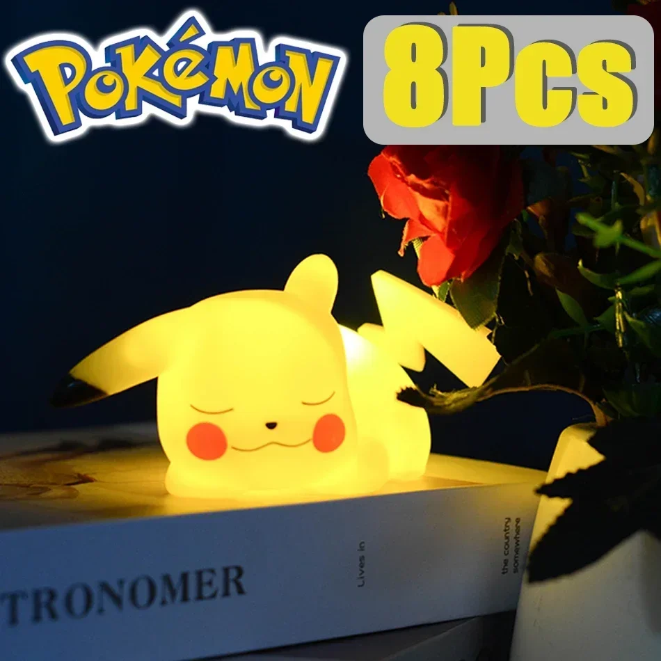 12cm Pokemon LargeQuantities Pikachu Gengar Figure Night Light Doll Glowing Model Toy Bedside Lamp Kids Birthday Christmas Gifts