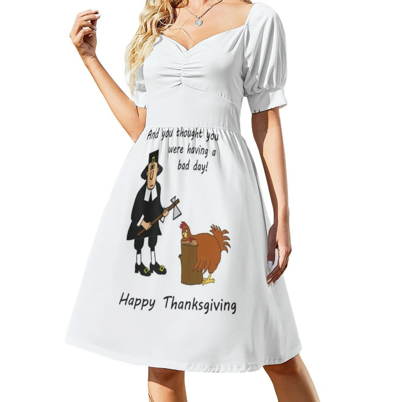 فستان مثير للعطلات لعيد الشكر السعيد للنساء لحفلات الشاطئ وأعياد الميلاد فستان قصير لعيد الشكر السعيد