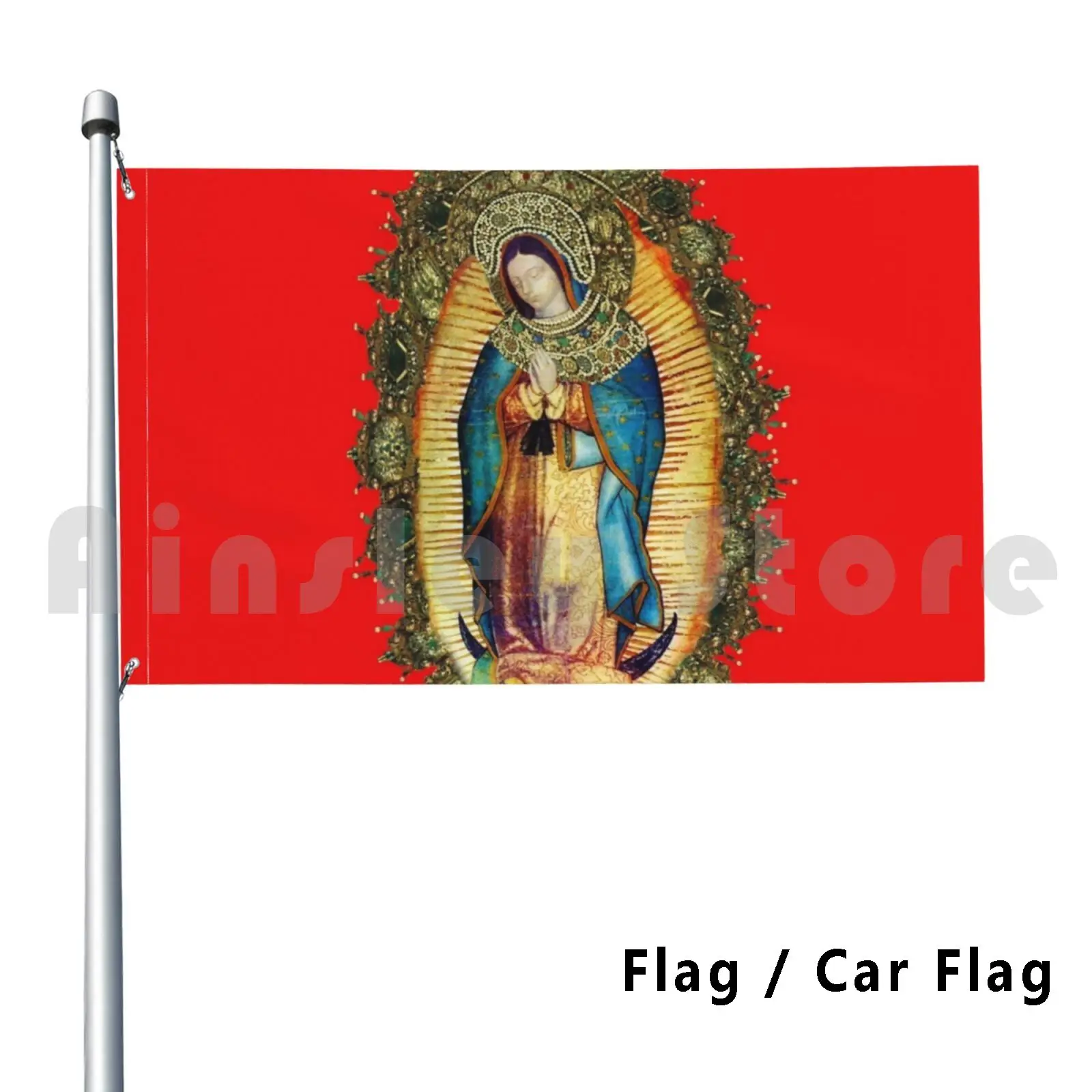 Nuestra Señora de Guadalupe Virgen María Mexicana México Tilma 20-101 Bandera de decoración al aire libre Bandera de coche Guadalupe Nuestra Señora de
