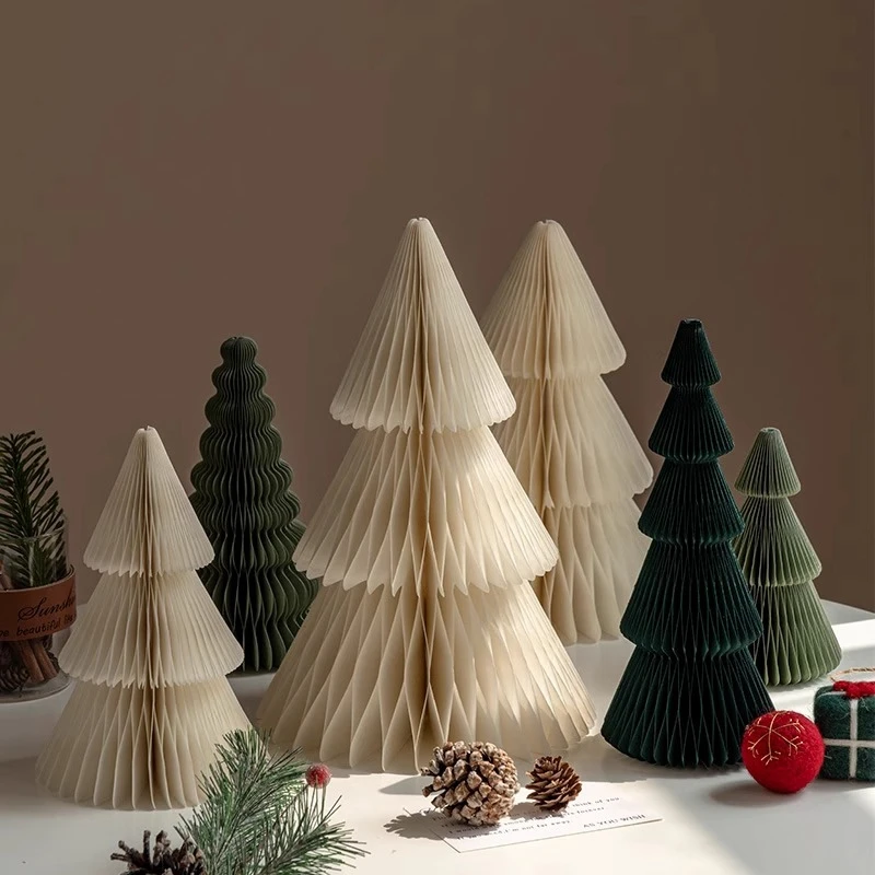 Weihnachtsbaumdekoration 3D Wabenpapier Weihnachtsbaumornamente Neujahrs-Weihnachtsfeier-Deko Weihnachtsbaum-Hängeornament – Detail 2