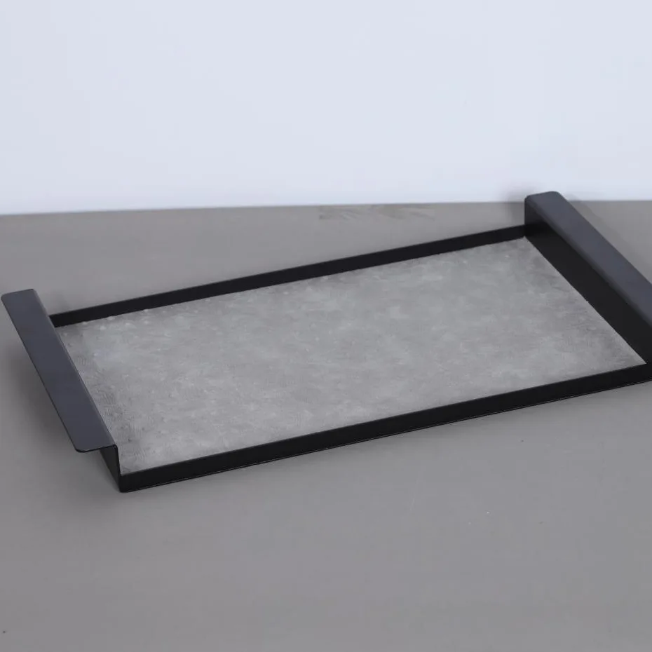 cx modern light luxury tray leather model room tray simple model room decoration