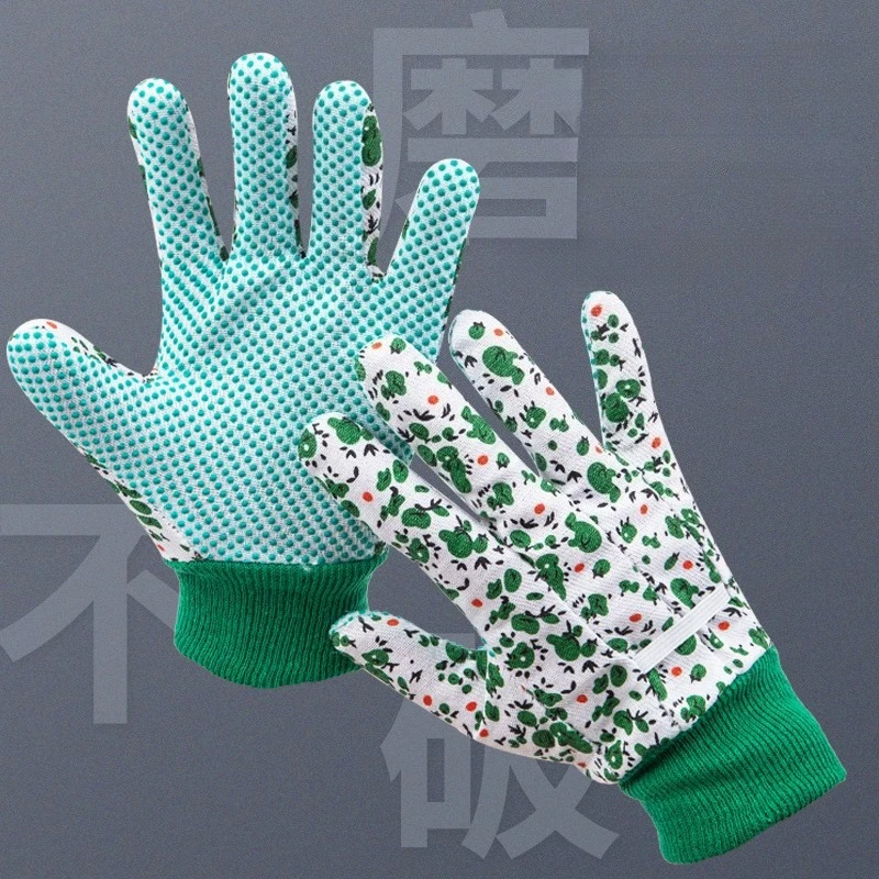 

1 Pair Nylon Printed Rubber Gardening Gloves for Women Light Duty Breathable for Weeding Working Digging Planting Garden Gloves