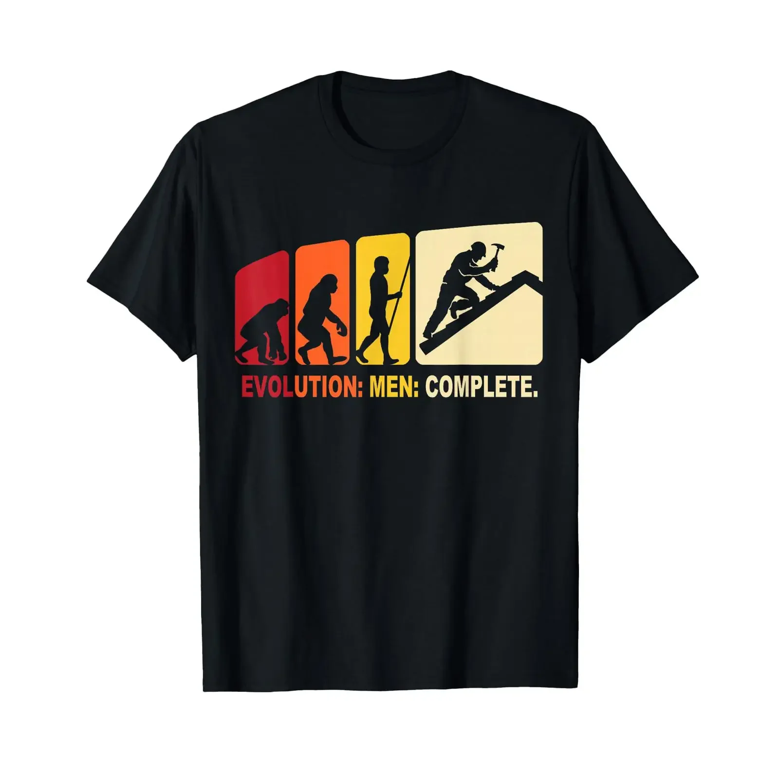 T-shirt Roof Cover Evolution Craftsman Work Roofer noir vintage, graphique délavé, extensible, élégant, streetwear, doux